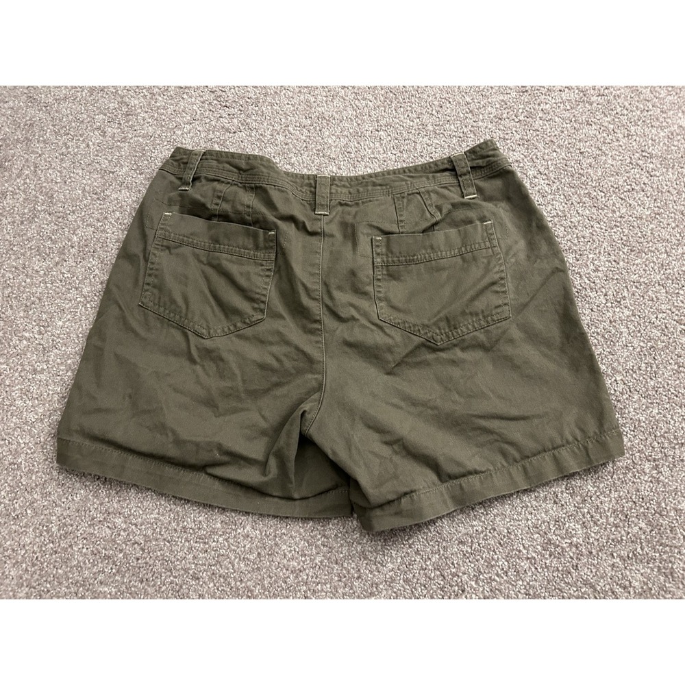 Natural Reflections Chino Shorts Womens 8 Olive Green Excellent Utility Mid Rise - Picture 2 of 6